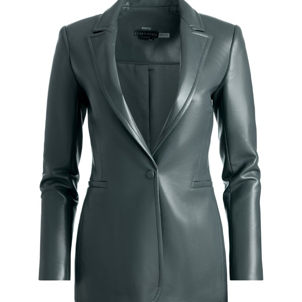 Alice + Olivia Breann Vegan Leather blazer